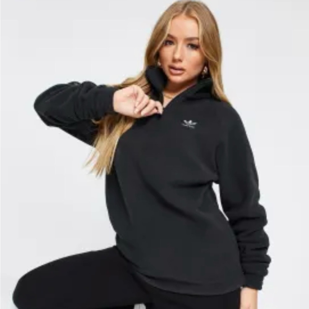 adidas Originals logo quarter zip fleece